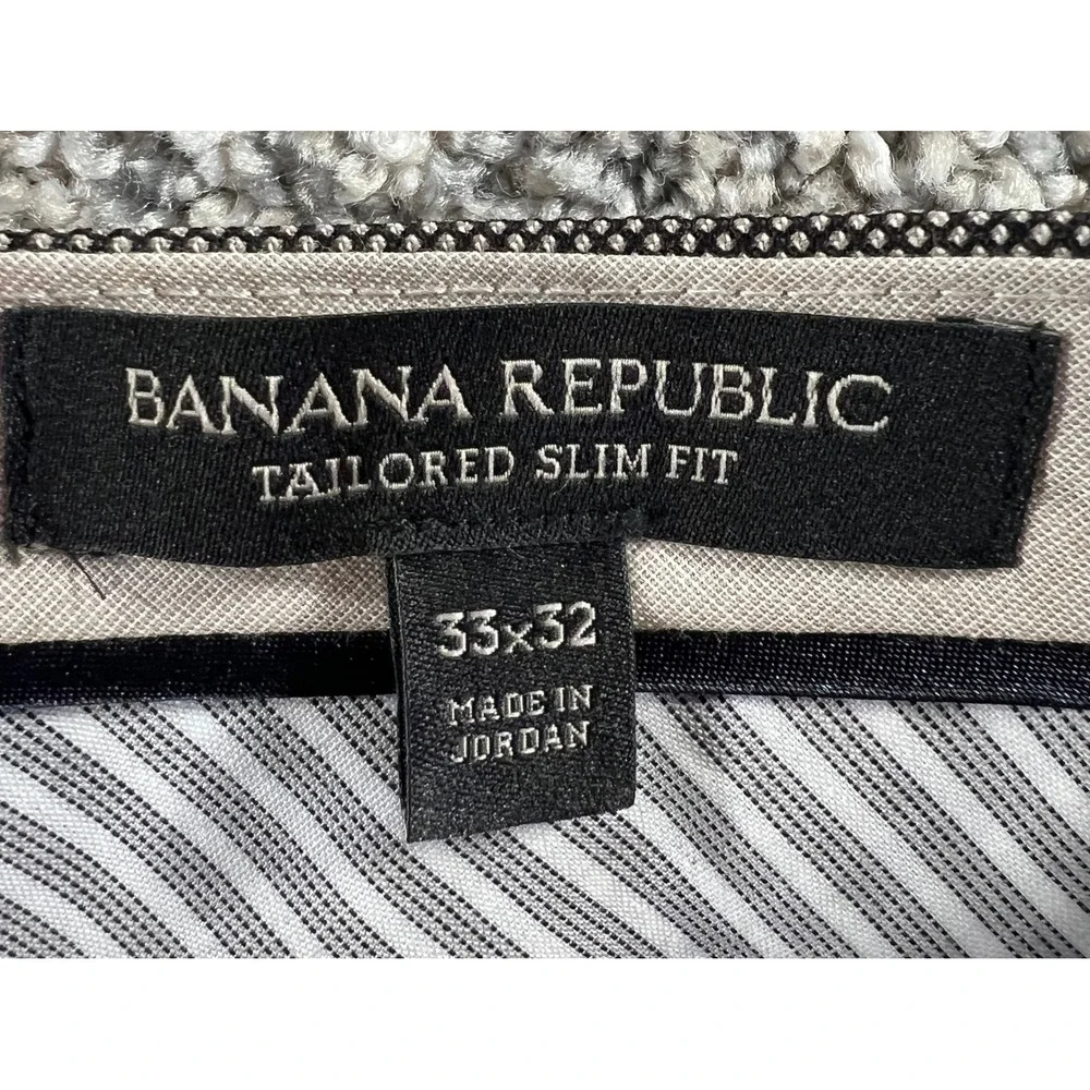 Banana Republic Mens 33x32 Tailored Slim Fit Brown Wool Dress Pants